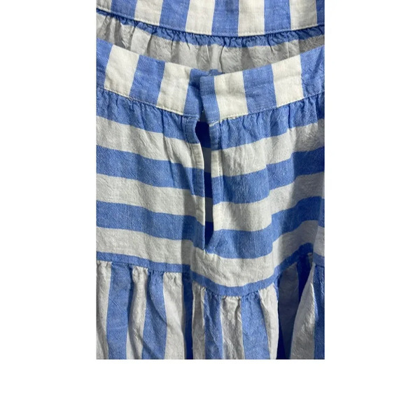 Loft Linen Blend Blue/White Striped Baby Doll Halter Top Size Large (L) - Picture 5 of 7